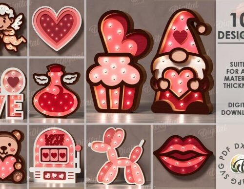 Valentines Day Led Nightlights Bundle 135379363 (2) Creativo Digital
